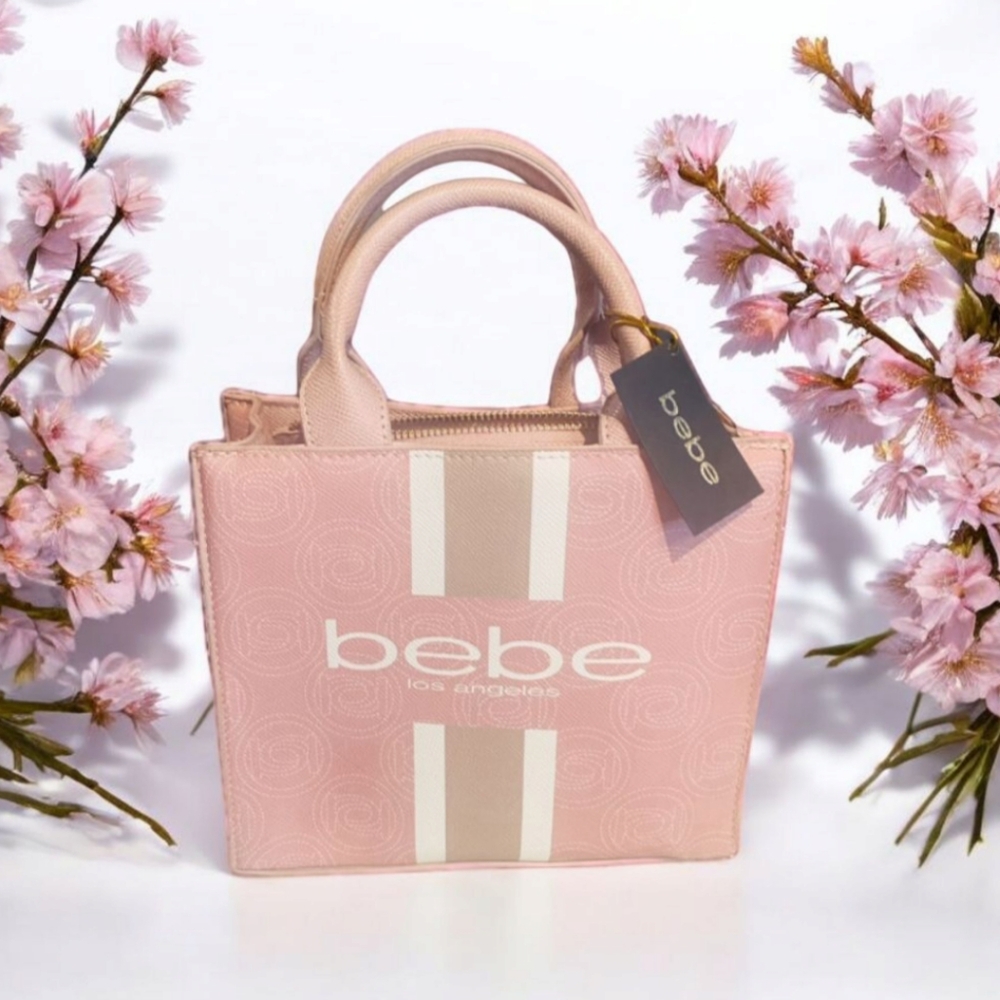 Bebe Pink And White Bag